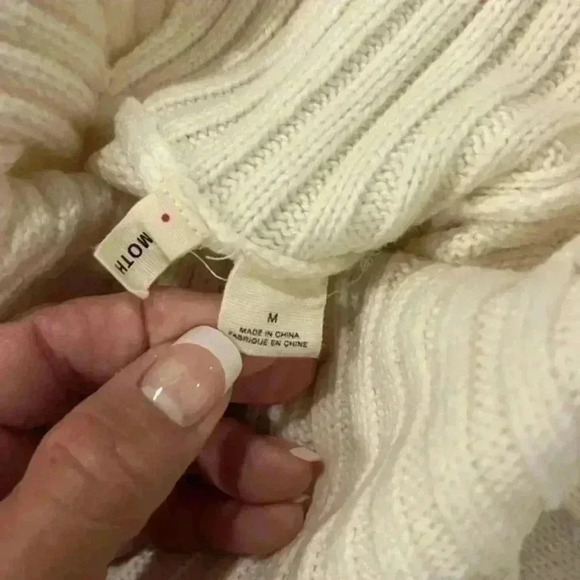 Anthropologie month ex sweater, sleeveless dress cream turtleneck size medium - Picture 8 of 9